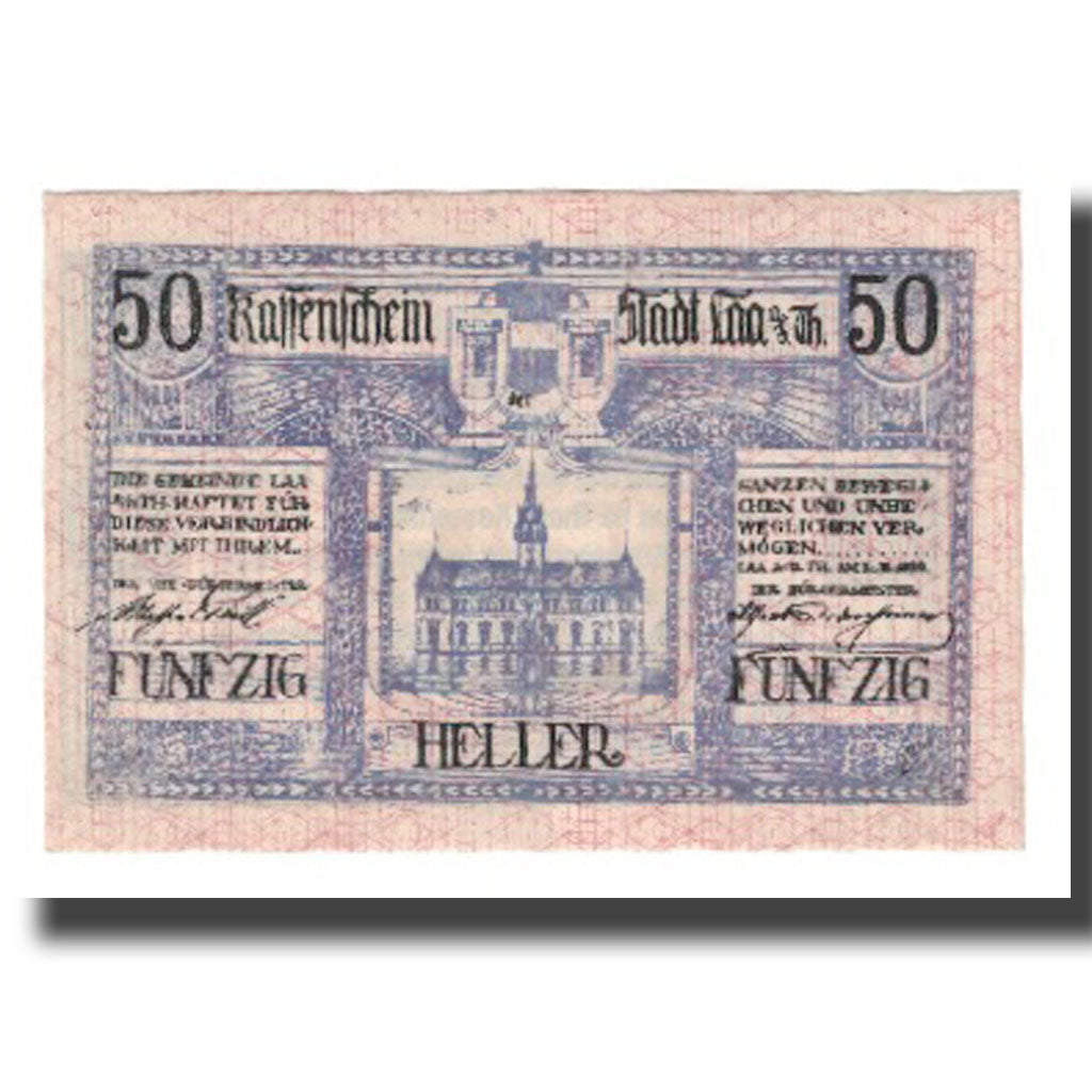 Banknote, Austria, Laa An Der Thaya, Stadtgemeinde, 50 Heller, Texte 4, 1920