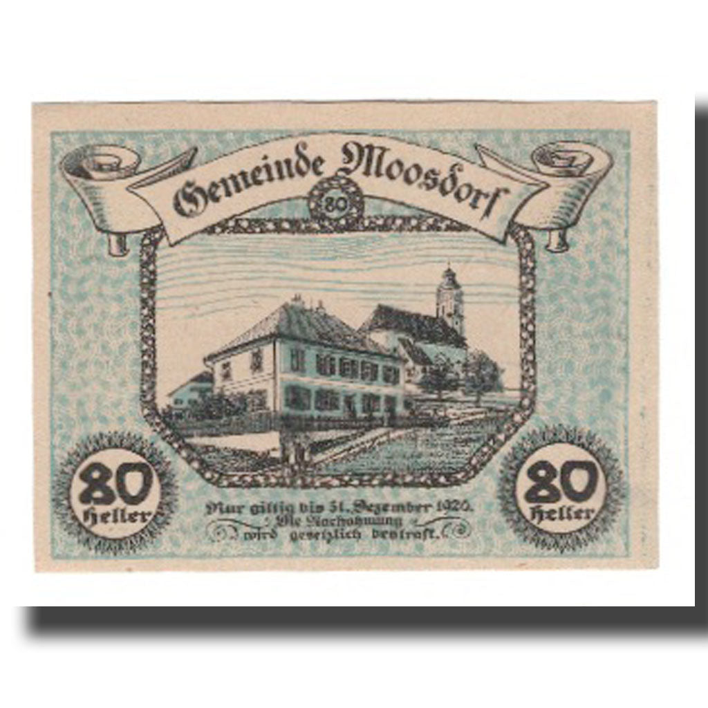 Banknote, Austria, Moosdorf, 80 Heller, texte 1, 1920, 1920-12-31, AU(55-58)