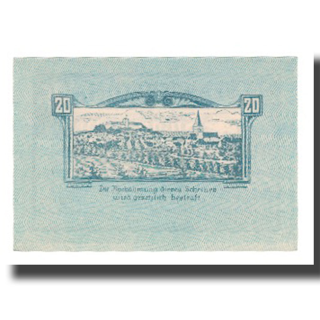 Banknot, Austria, Weitra N.Ö. Stadtgemeinde, 20 Heller, paysage, 1920