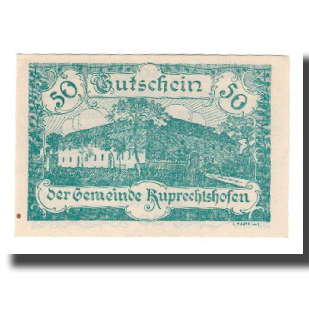 Banknote, Austria, Ruprechtshofen, 50 Heller, Texte 3, 1921, AU(55-58), Mehl:FS
