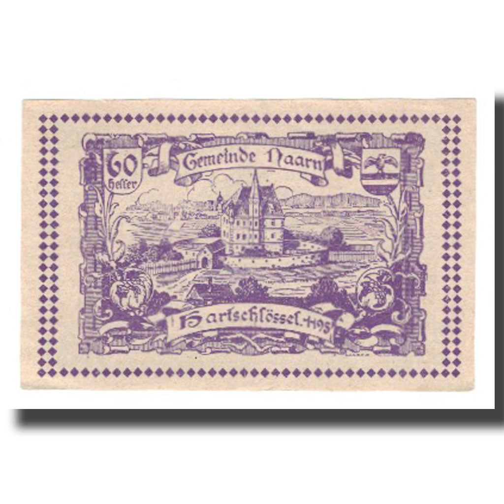 Geldschein, Österreich, Naarn O.Ö. Gemeinde, 60 Heller, paysage, 1920