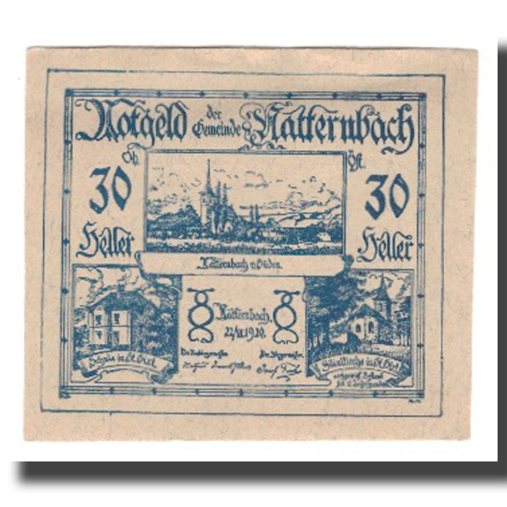 Geldschein, Österreich, Natternbach O.Ö. Gemeinde, 30 Heller, Texte, 1920