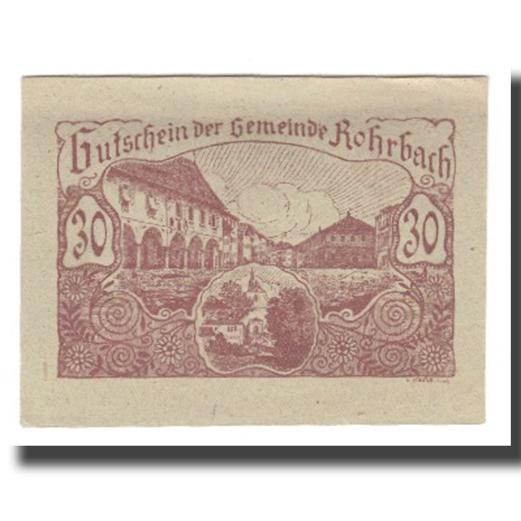 Banknot, Austria, Rohrbach O.Ö. Gemeinde, 30 Heller, Texte 2, 1920, Undated