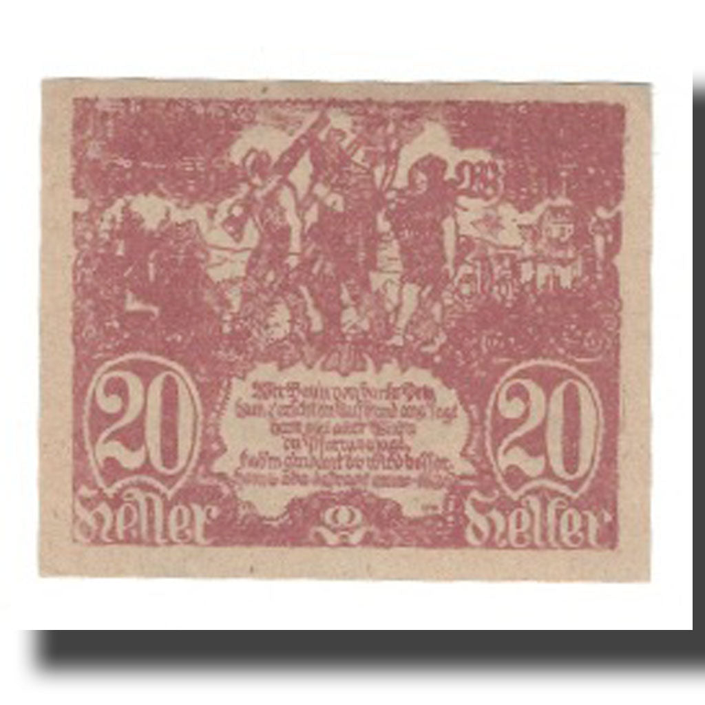 Banknot, Austria, St. Peter am Wimberg O.Ö. Gemeinde, 20 Heller, personnage