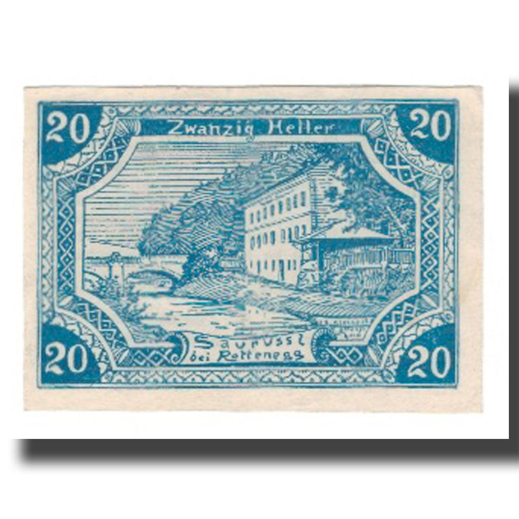 Banknot, Austria, St. Gotthard O.Ö. Gemeinde, 20 Heller, Texte, 1920