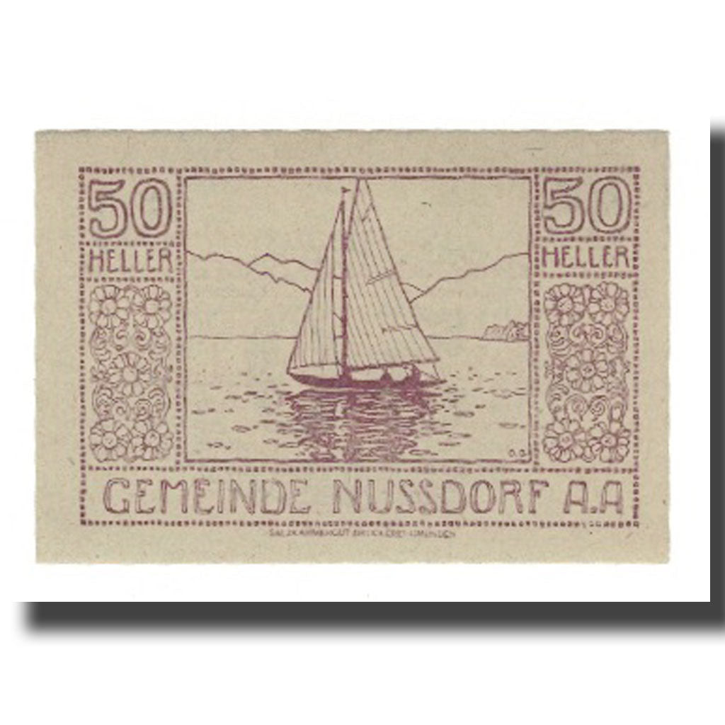 Geldschein, Österreich, Nussdorf am Attersee O.Ö. Gemeinde, 50 Heller