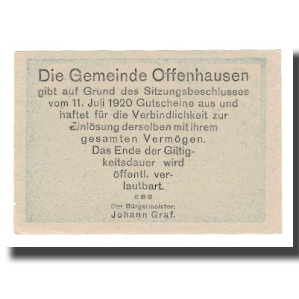 Banknot, Austria, Offenhausen O.Ö. Gemeinde, 80 Heller, Texte, 1920, Undated