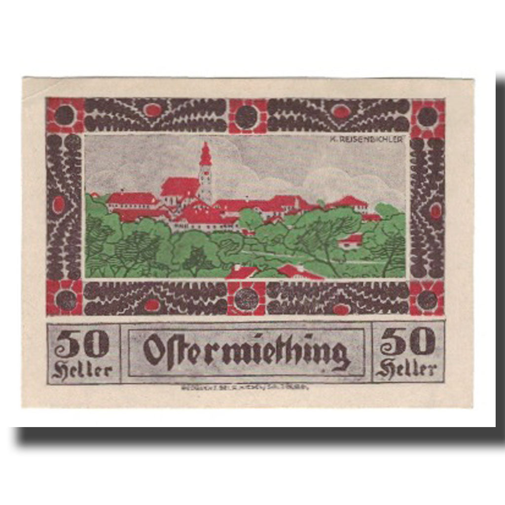 Banknote, Austria, Ostermiething O.Ö. Gemeinde, 50 Heller, paysage, 1920