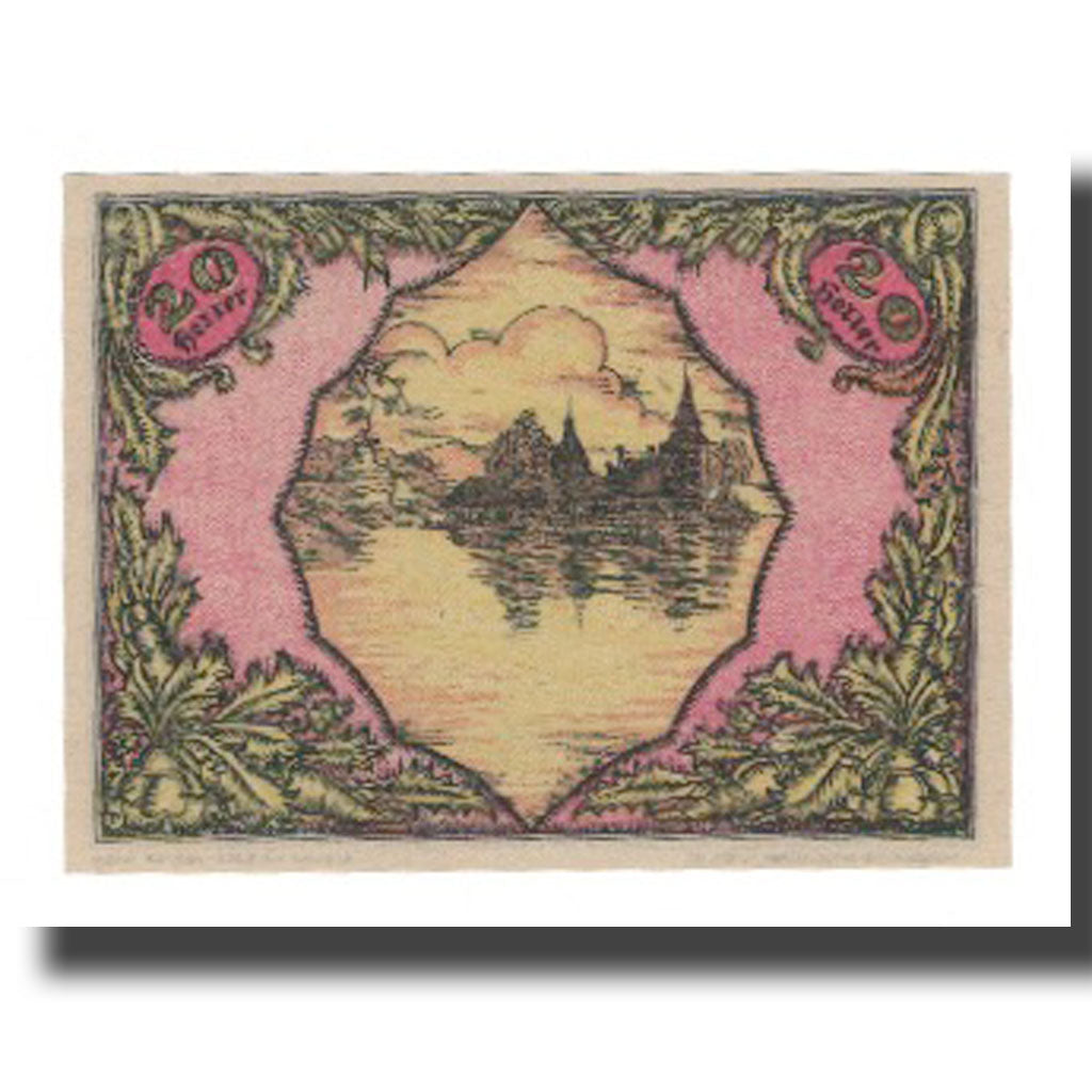 Banknot, Austria, Seewalchen am Attersee O.Ö. Gemeinde, 20 Heller, paysage