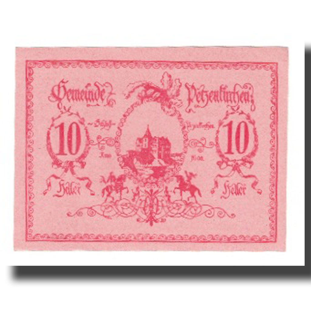 Banknot, Austria, Petzenkirchen N.Ö. Gemeinde, 10 Heller, village, 1920