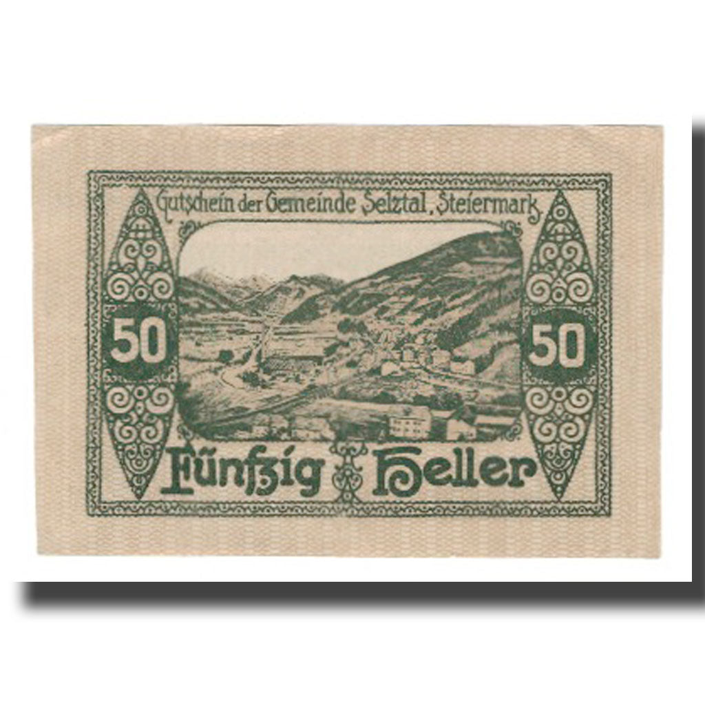 Banknote, Austria, Selztal Stm. Gemeinde, 50 Heller, paysage, AU(55-58), Mehl:FS