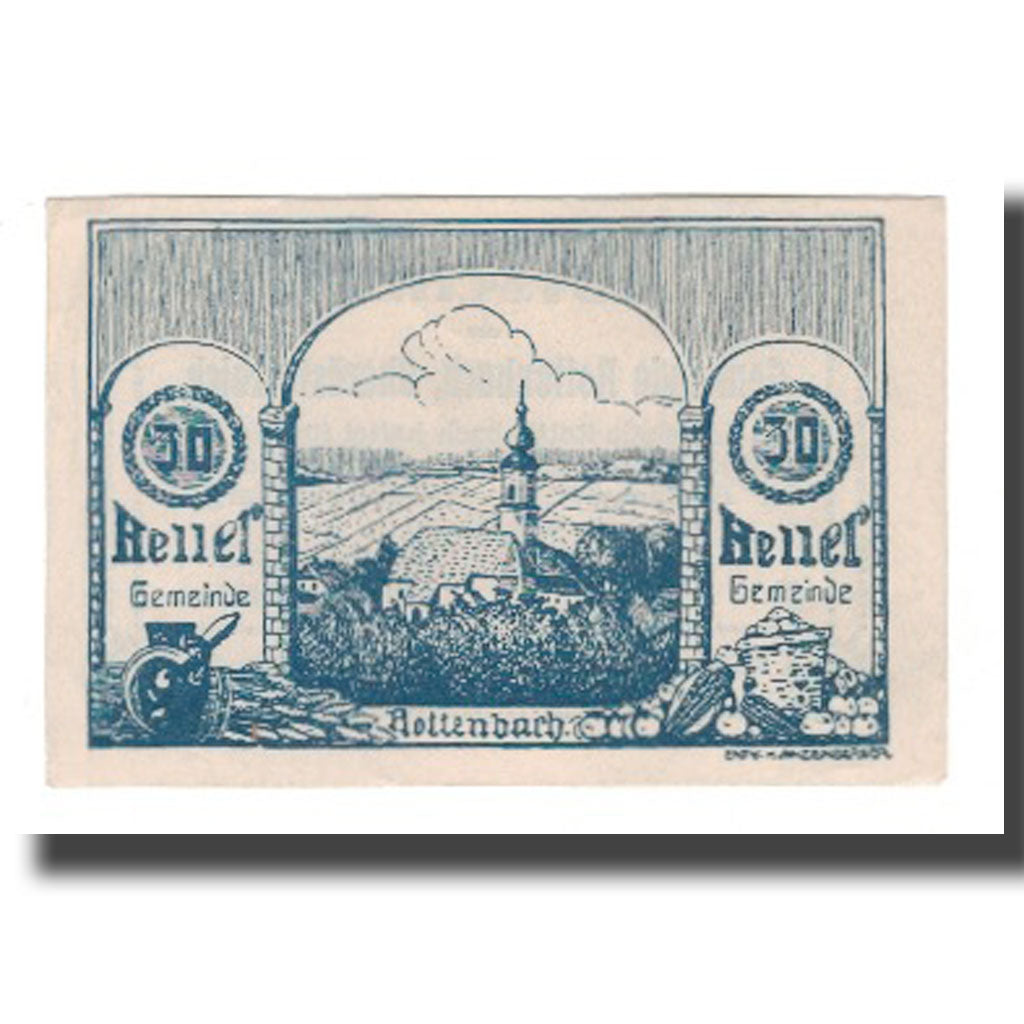 Banknote, Austria, Rottenbach O.Ö. Gemeinde, 30 Heller, Texte, AU(55-58)
