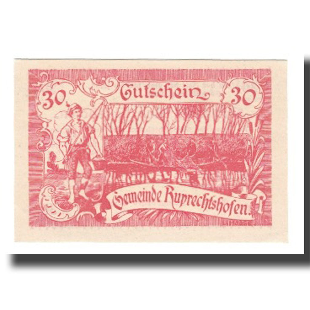 Banknote, Austria, Ruprechtshofen, 30 Heller, Texte, 1921, AU(55-58), Mehl:FS