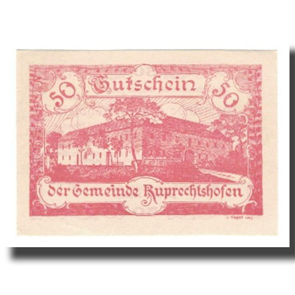 Banconote, Austria, Ruprechtshofen, 50 Heller, Texte, 1921, SPL-, Mehl:FS 855