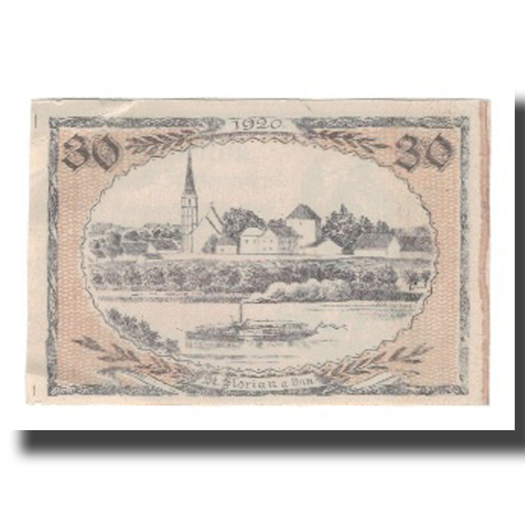 Banknot, Austria, St. Florian am Inn O.Ö. Gemeinde, 30 Heller, paysage, 1920