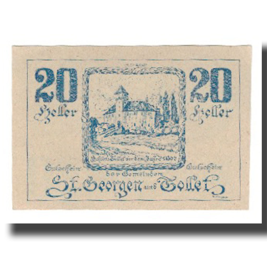 Banknot, Austria, St. Georgen und Tollet O.Ö. Gemeinden, 20 Heller, Batiment