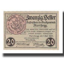Banknot, Austria, Marchegg N.Ö. Stadtgemeinde, 20 Heller, Texte, 1920