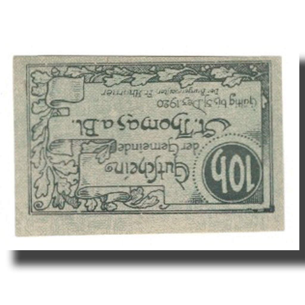 Banconote, Austria, St. Thomas am Blasenstein O.Ö. Gemeinde, 10 Heller, valeur