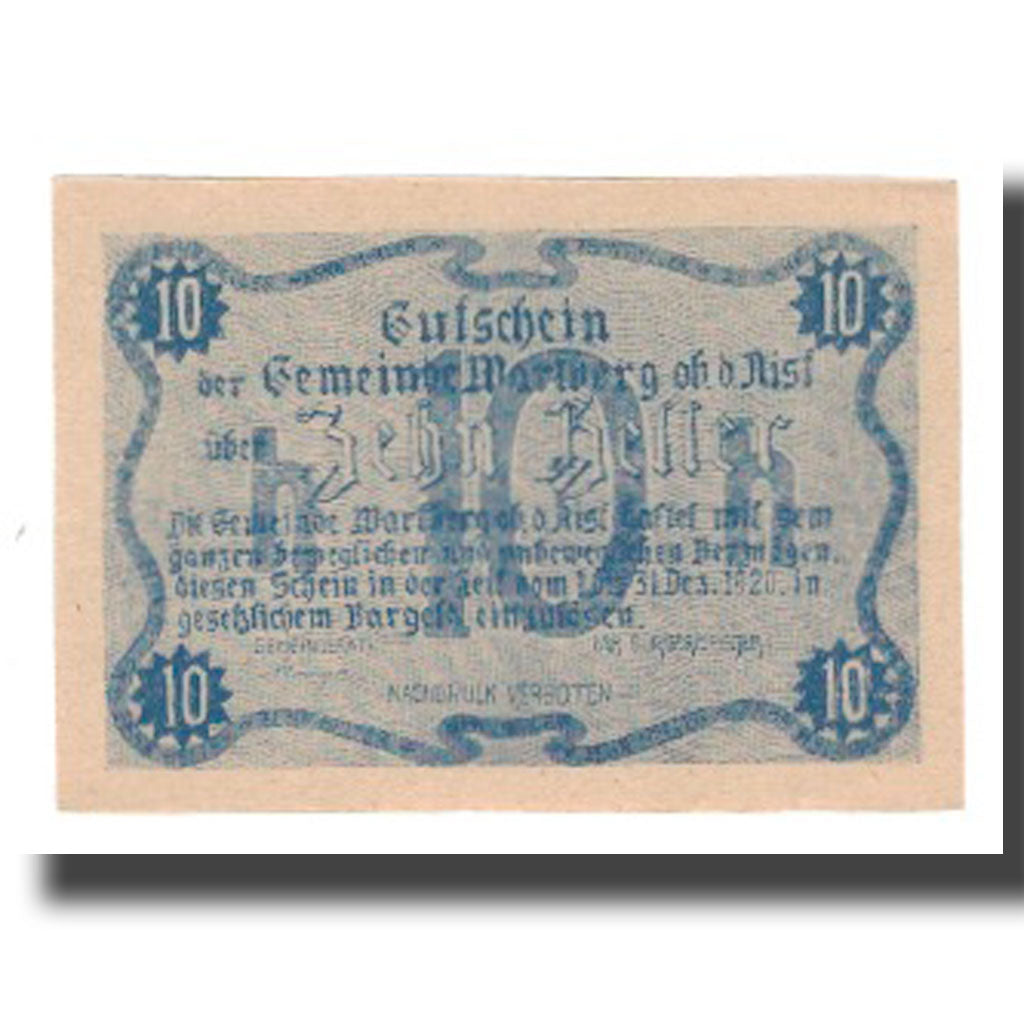 Banknote, Austria, Wartberg ob der Aist O.Ö. Gemeinde, 10 Heller, valeur