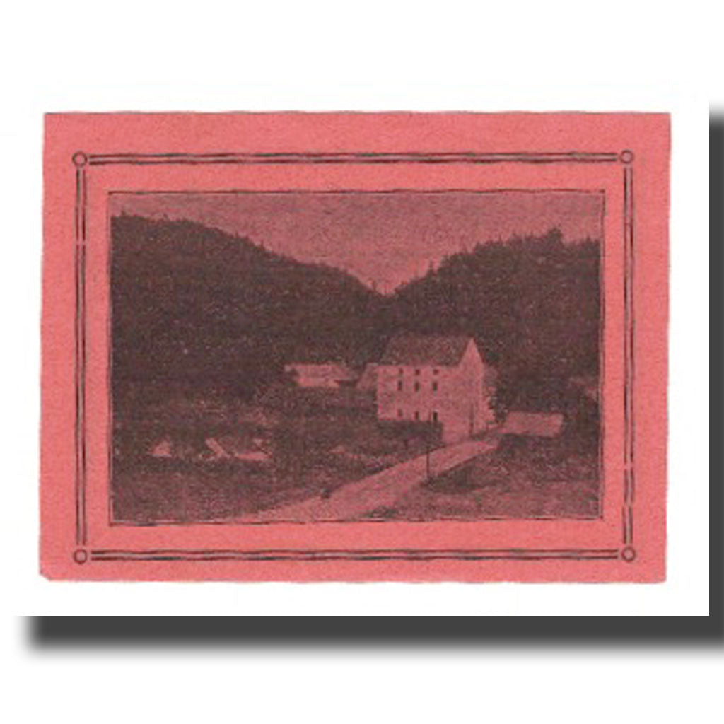 Banknot, Austria, Perg, OÖ., Rudolf Hametner, Kuchlmühle, 50 Heller, paysage