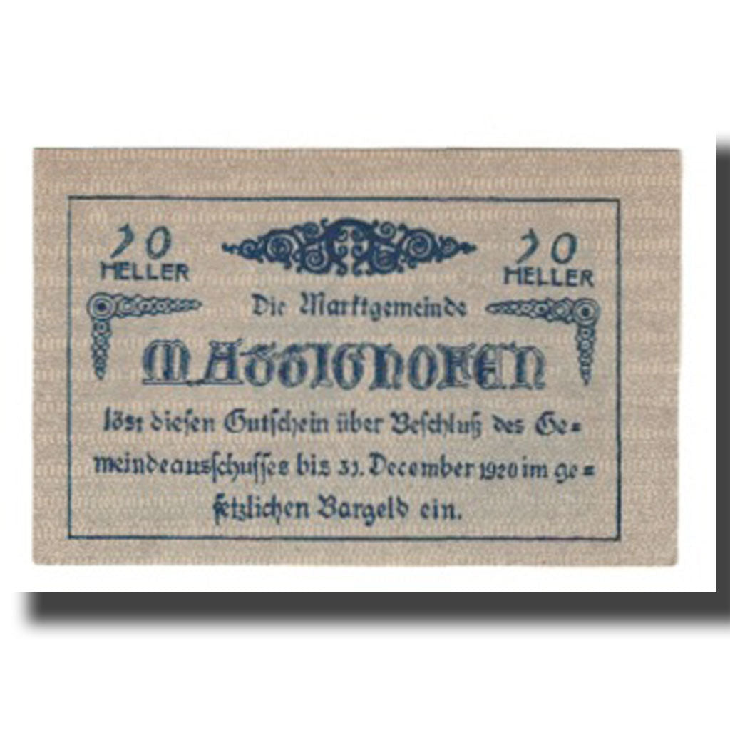 Billet, Autriche, Mattighofen O.Ö. Marktgemeinde, 10 Heller, village, 1920