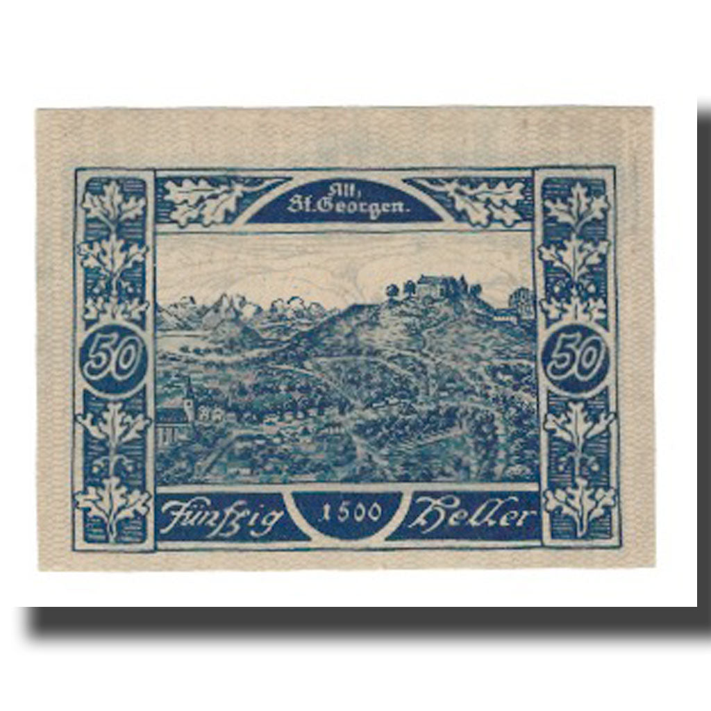 Banknot, Austria, St. Georgen im Attergau O.Ö. Marktgemeinde, 50 Heller
