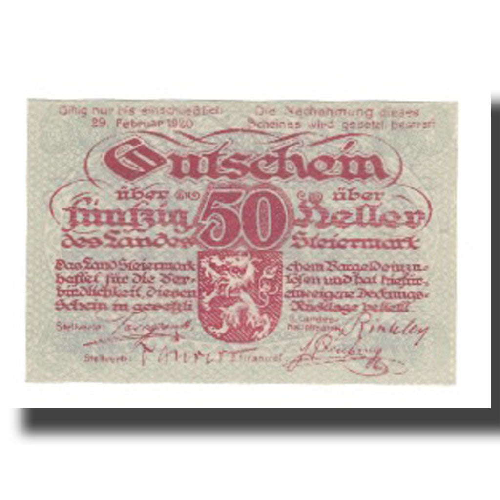 Banknot, Austria, Selztal Stm. Gemeinde, 50 Heller, Texte, Undated, AU(55-58)