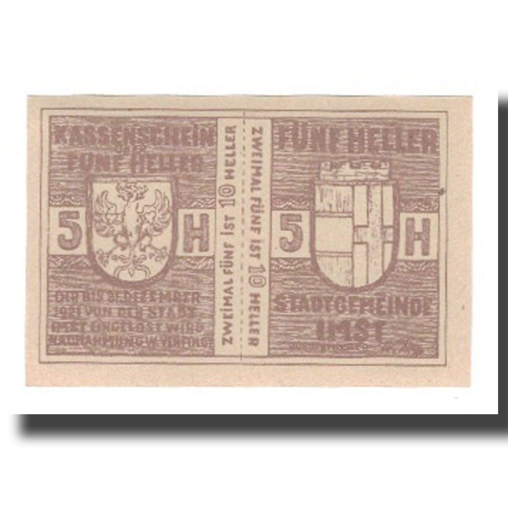 Coin, Austria, Imst Tirol Stadtgemeinde, 10 Heller, Blason 1, 1920, 1920-12-31