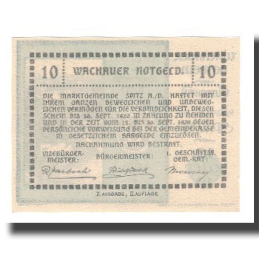 Banknot, Austria, Wachauer Notgeld Schönbühel N.Ö. Gemeinde, 10 Heller