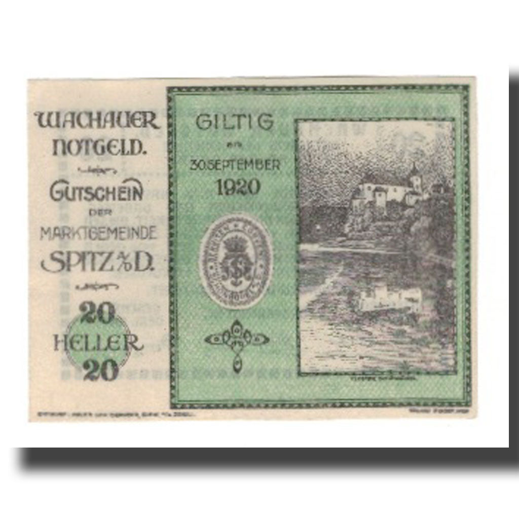 Banknot, Austria, Wachauer Notgeld Schönbühel N.Ö. Gemeinde, 20 Heller, Texte