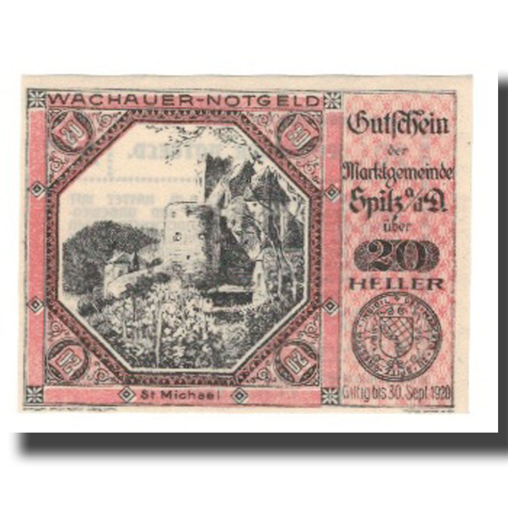 Banknot, Austria, Wachauer Notgeld St. Michael N.Ö. Gemeinde, 20 Heller, texte