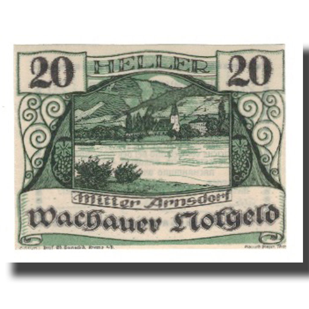 Banknot, Austria, Wachauer Notgeld Mitter-Arnsdorf Gemeinde, 20 Heller, texte 1