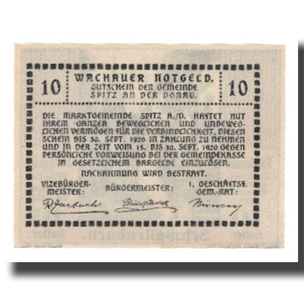 Banknot, Austria, Wachauer Notgeld Schwallenbach N.Ö. Gemeinde, 10 Heller