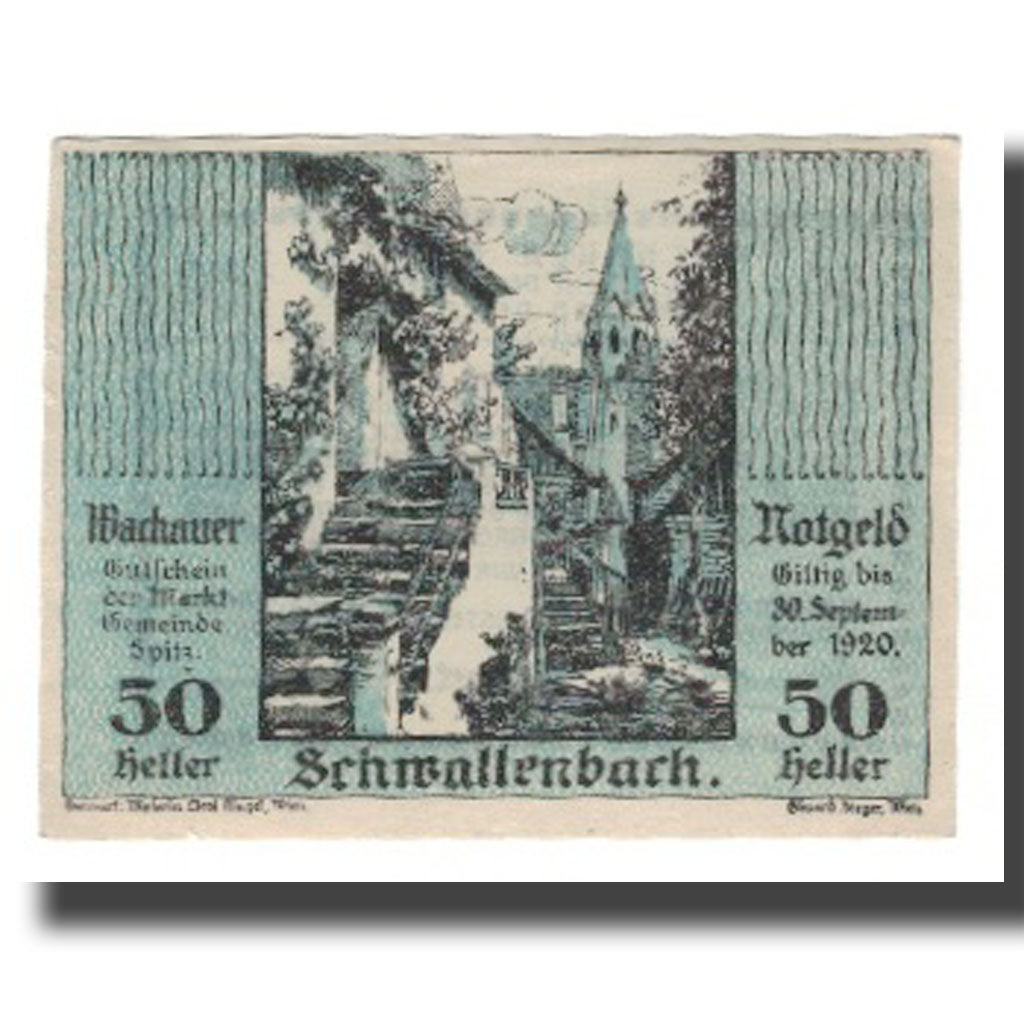 Banknot, Austria, Wachauer Notgeld Schwallenbach N.Ö. Gemeinde, 50 Heller