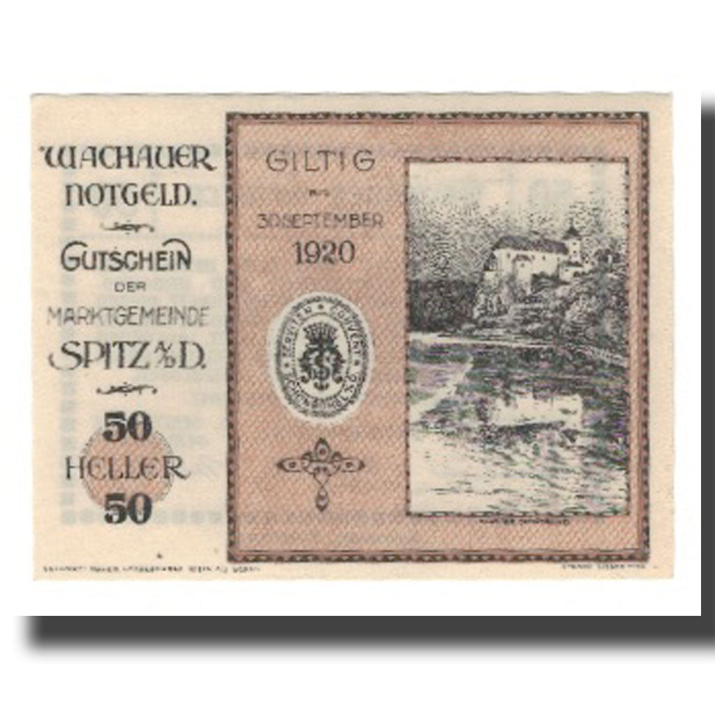 Banknot, Austria, Wachauer Notgeld Schönbühel N.Ö. Gemeinde, 50 Heller