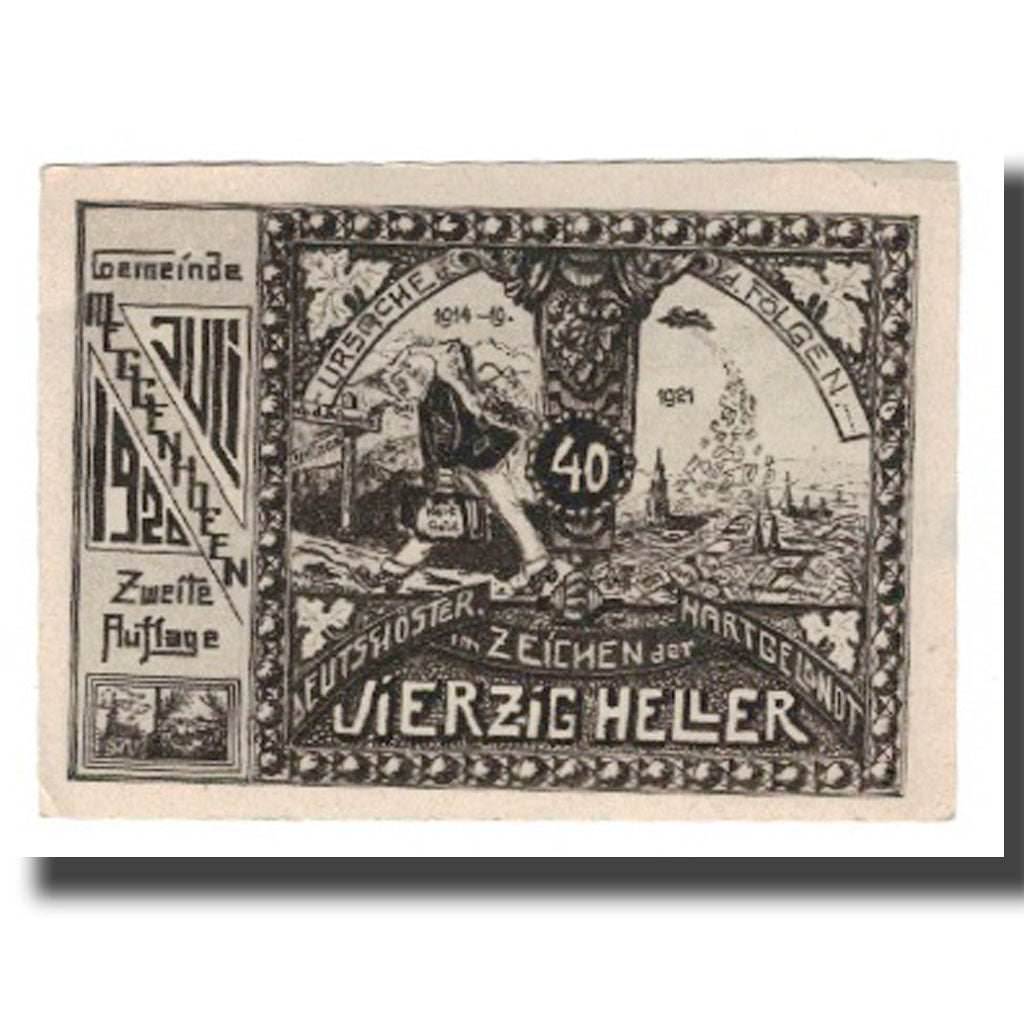 Banknote, Austria, Meggenhofen O.Ö. Gemeinde, 40 Heller, personnage 1