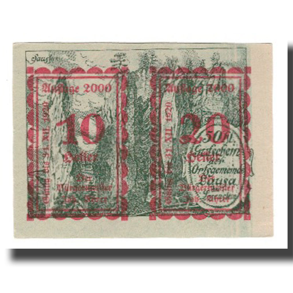 Banknote, Austria, Lausa bei Losenstein O.Ö. Ortsgemeinde, 30 Heller, Texte 4