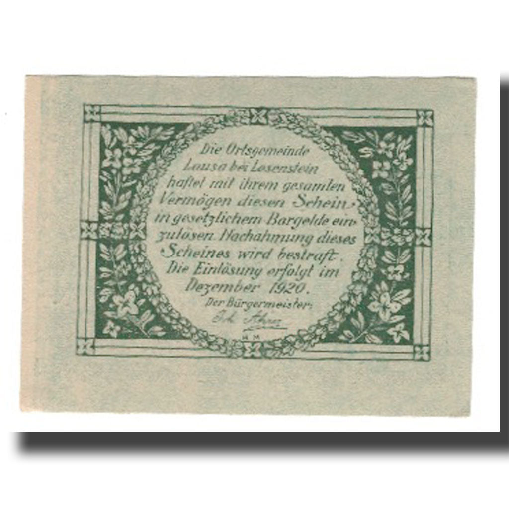 Banknote, Austria, Lausa bei Losenstein O.Ö. Ortsgemeinde, 30 Heller, Texte 4