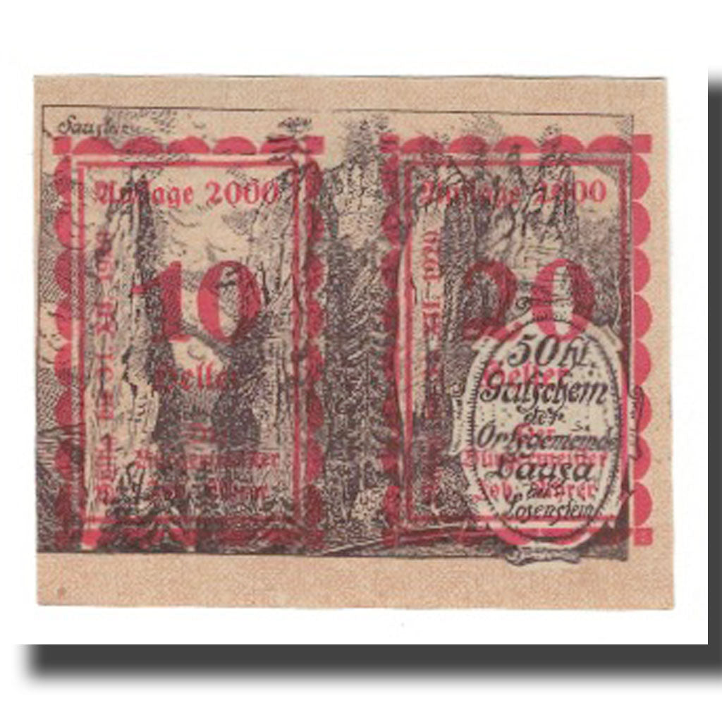 Banknote, Austria, Lausa bei Losenstein O.Ö. Ortsgemeinde, 30 Heller, Texte  5