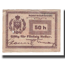 Nota, Áustria, Czernowitz Stadt, 50 Heller, N.D, VF(20-25)
