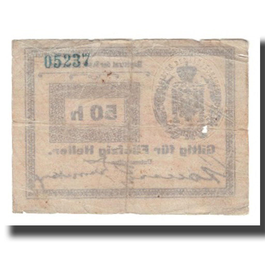 Nota, Áustria, Czernowitz Stadt, 50 Heller, N.D, VF(20-25)