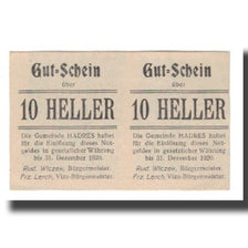 Banknote, Austria, Hadres N.Ö. Gemeinde, 20 Heller, N.D, 1920, 1920-12-31