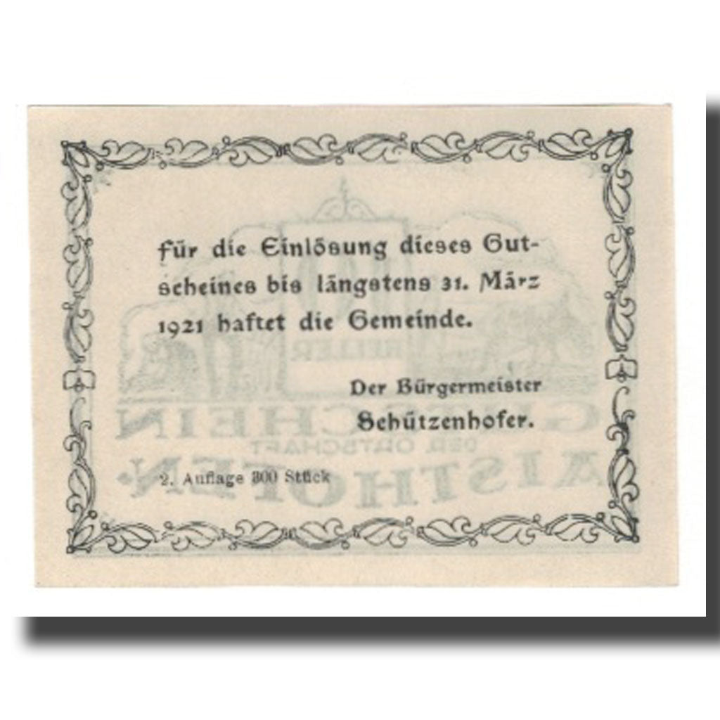 Banknote, Austria, Aisthofen O.Ö. Gemeinde, 10 Heller, texte 1, 1921