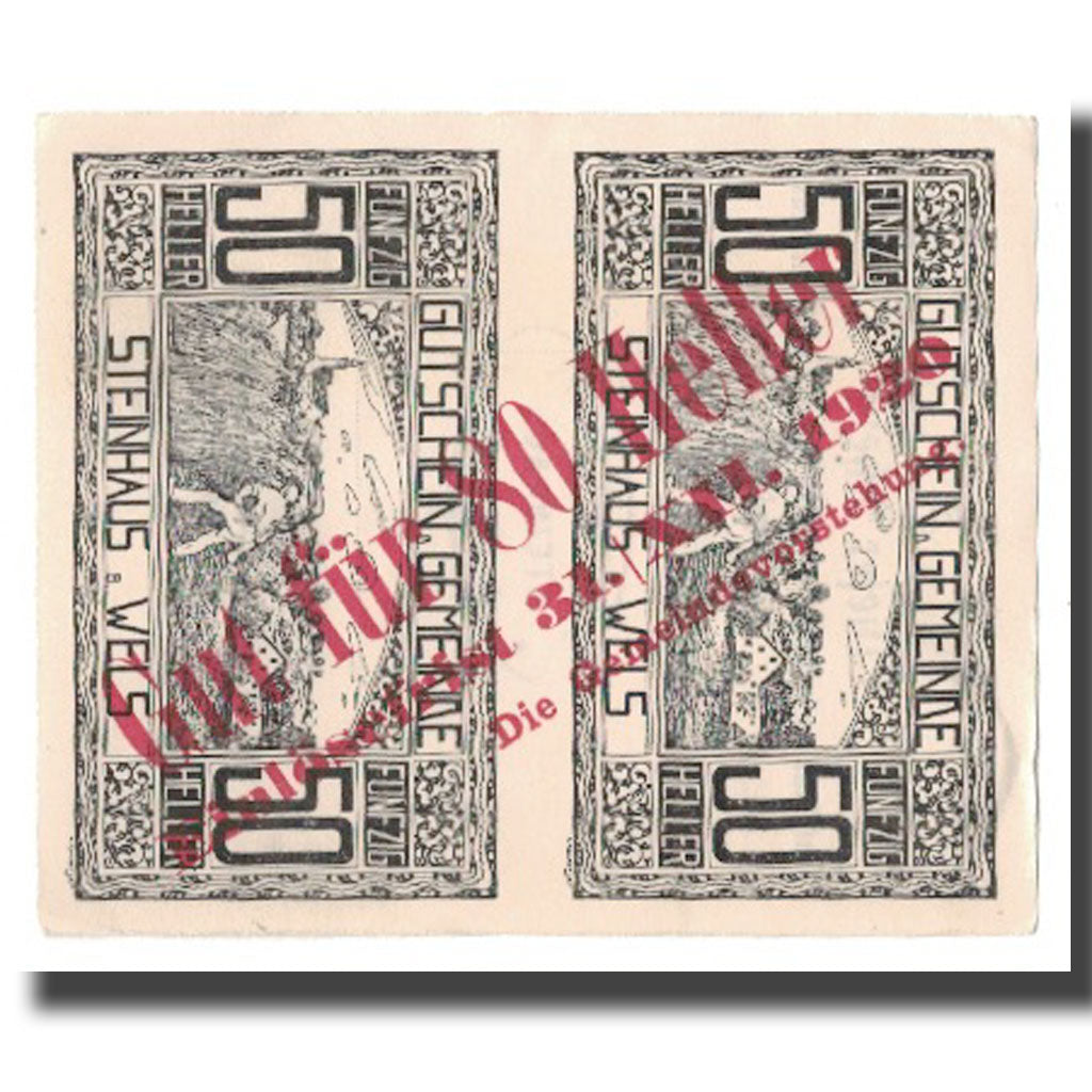Banknote, Austria, Steinhaus Bei Wels O.Ö. Gemeinde, 80 Heller, Texte, 1920