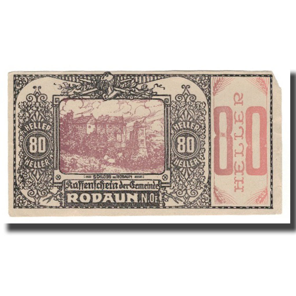 Banknote, Austria, Rodaun N.Ö. Gemeinde, 80 Heller, texte 1, EF(40-45), Mehl:FS
