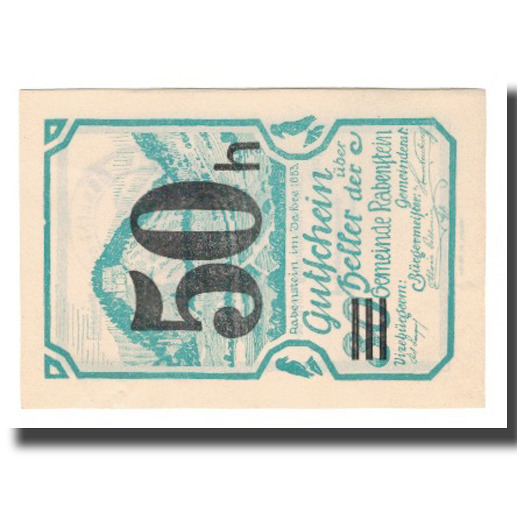 Banknot, Austria, Rabenstein N.Ö. Gemeinde, 50 Heller, Texte 2, 1920