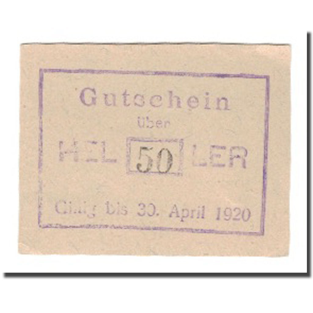 Banknote, Austria, Grosshofen N.Ö. Gemeinde, 50 Heller, Signature 1, 1920