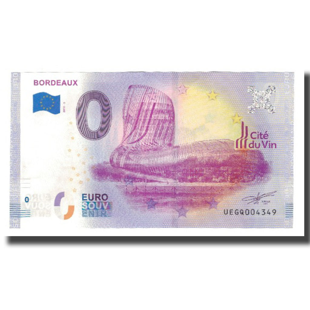 Francia, Tourist Banknote - 0 Euro, 33/ Bordeaux - La Cité du Vin - Centre