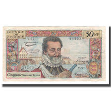 Frankrijk, 50 Nouveaux Francs, Henri IV, 1960, 1960-04-07, TB, Fayette:58.05