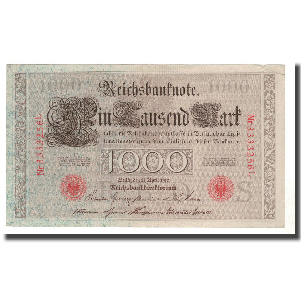 Banknote, Germany, 1000 Mark, 1910, 1910-04-21, KM:44b, AU(55-58)